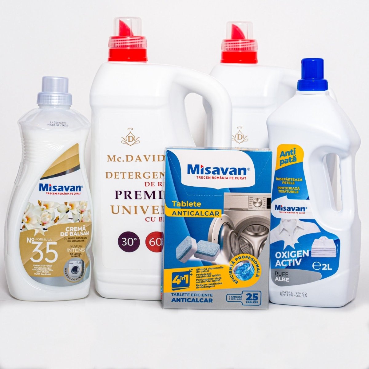 Mega Pachet Rufe Albe – Detergent, Anticalcar, Balsam & Îngrijire