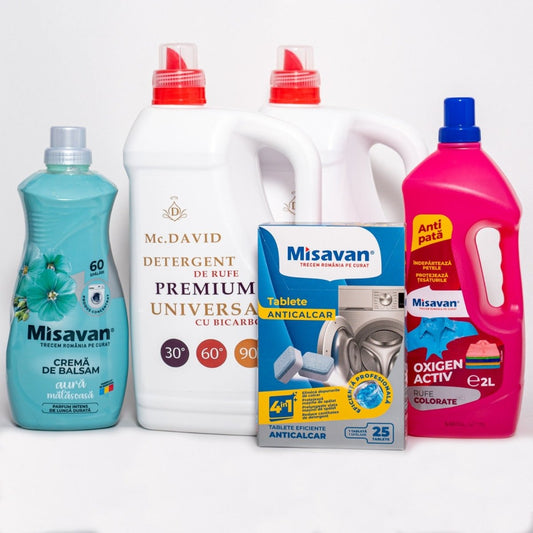 Pachet Rufe Colorate/Negre Detergent Anticalcar și Îngrijire Completă - Premium Detergent