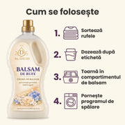 Cum se folosește balsamul de rufe Mc. David: sortare, dozare, turnare în compartimentul de balsam, pornirea spălării