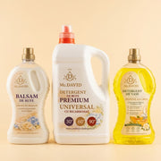Pachet Trio Mc. David cu detergent de rufe 5L, balsam de rufe 2L si detergent de vase 2L