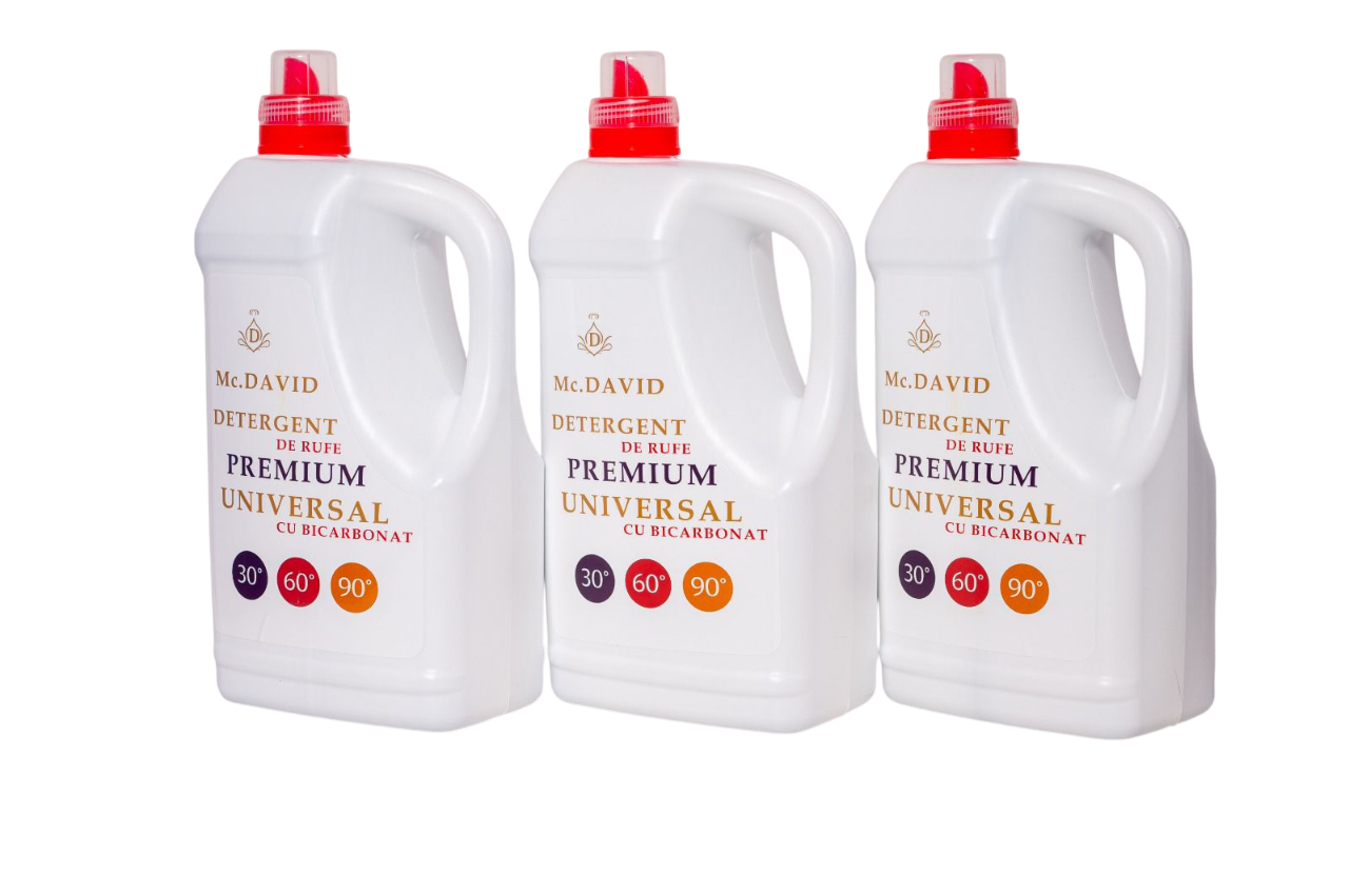 Pachet 3x Detergent Lichid Mc. David 5L, 300 Spălări, pe Bază de Bicarbonat