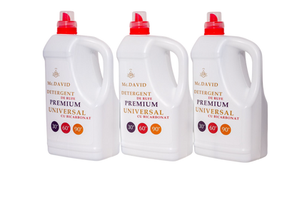 Pachet 3x Detergent Lichid Mc. David 5L, 300 Spălări, pe Bază de Bicarbonat
