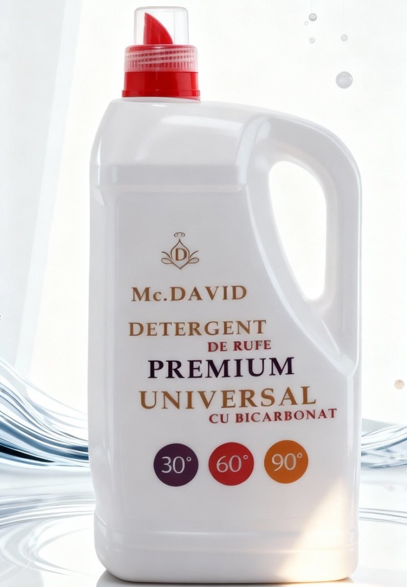 Detergent lichid Mc. David 5L, 100 spălări, pe bază de bicarbonat - Premium Detergent