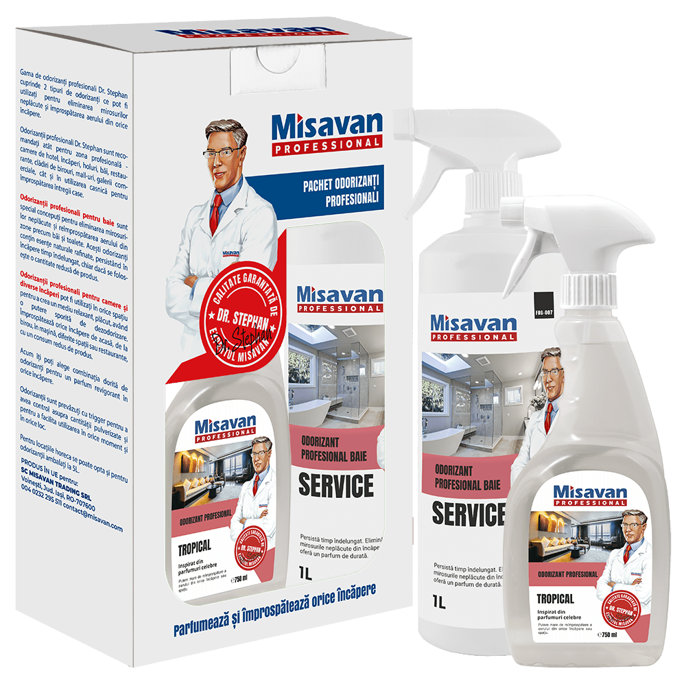 Pachet odorizant Dr. Stephan Service 1l + Dr. Stephan Tropical 750ml - Premium Detergent