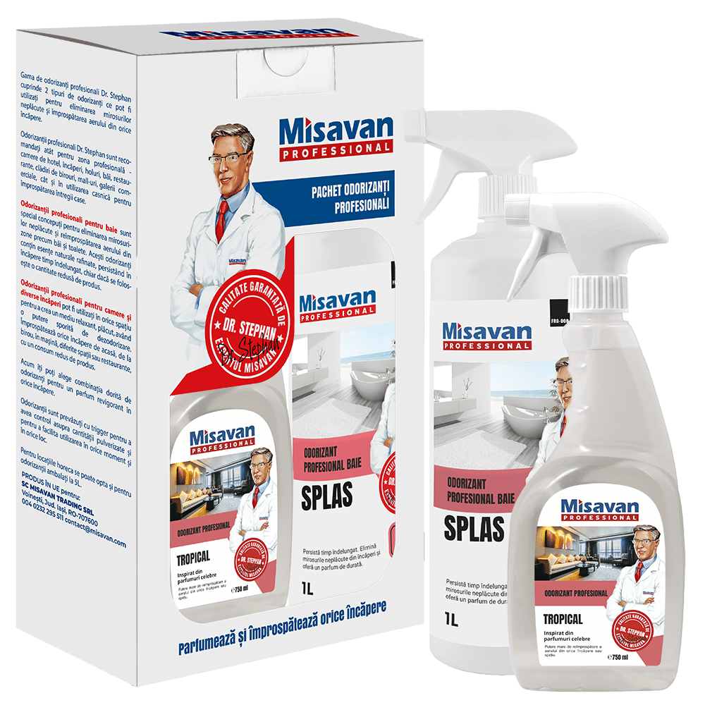 Pachet odorizant Dr. Stephan Splas 1l + Dr. Stephan Tropical 750ml - Premium Detergent
