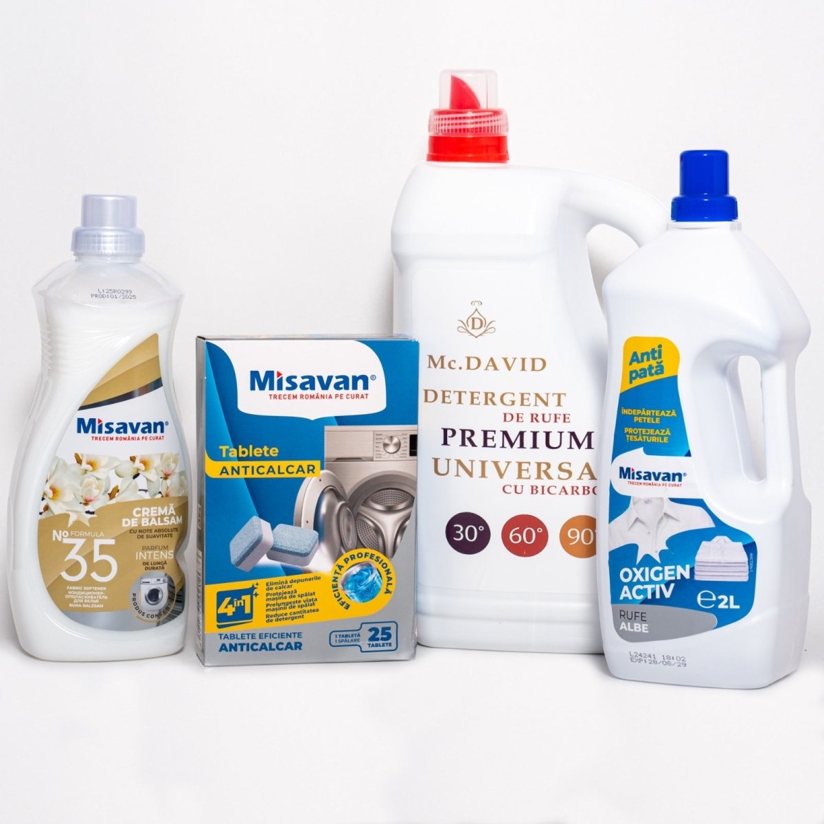 Pachet Profesional Curățare Rufe Albe 4 în 1 - Premium Detergent